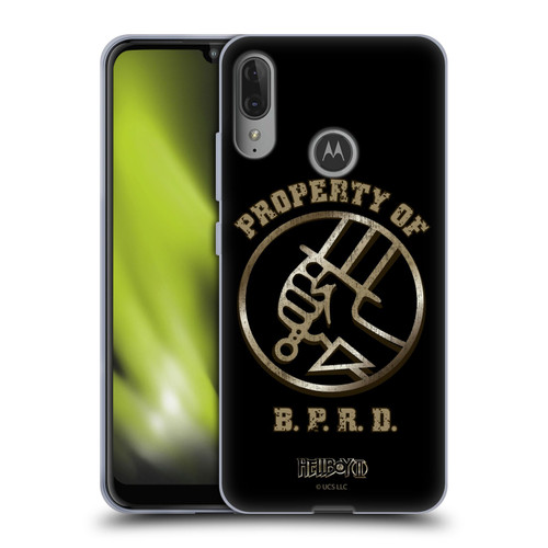 Hellboy II Graphics Property of BPRD Soft Gel Case for Motorola Moto E6 Plus