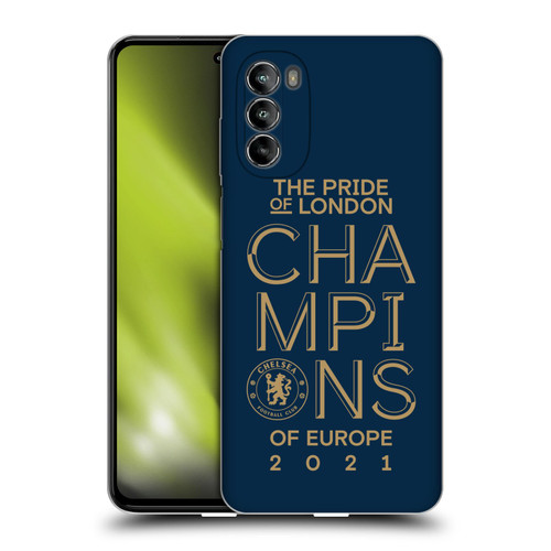 Chelsea Football Club 2021 Champions The Pride Of London Soft Gel Case for Motorola Moto G82 5G
