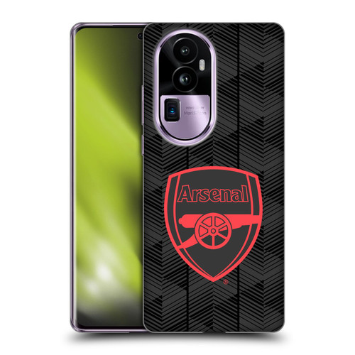 Arsenal FC Crest and Gunners Logo Black Soft Gel Case for OPPO Reno10 Pro+