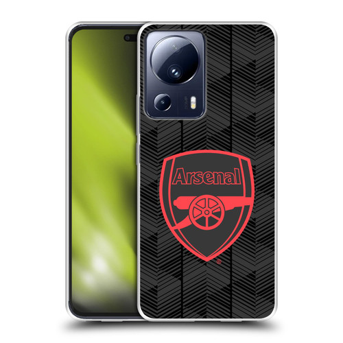 Arsenal FC Crest and Gunners Logo Black Soft Gel Case for Xiaomi 13 Lite 5G