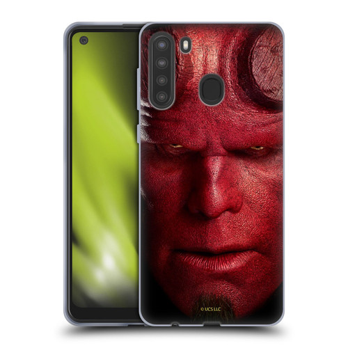 Hellboy II Graphics Face Portrait Soft Gel Case for Samsung Galaxy A21 (2020)