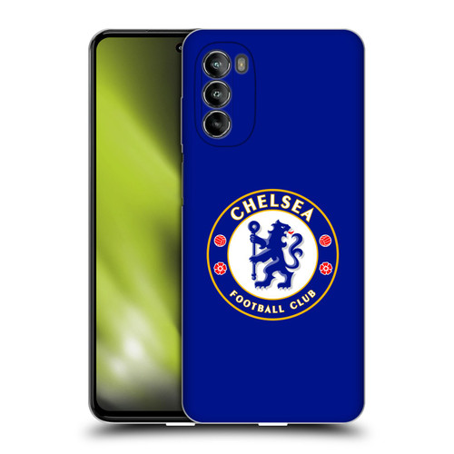 Chelsea Football Club Crest Plain Blue Soft Gel Case for Motorola Moto G82 5G
