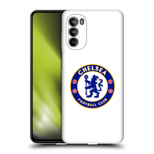 Chelsea Football Club Crest Plain White Soft Gel Case for Motorola Moto G82 5G