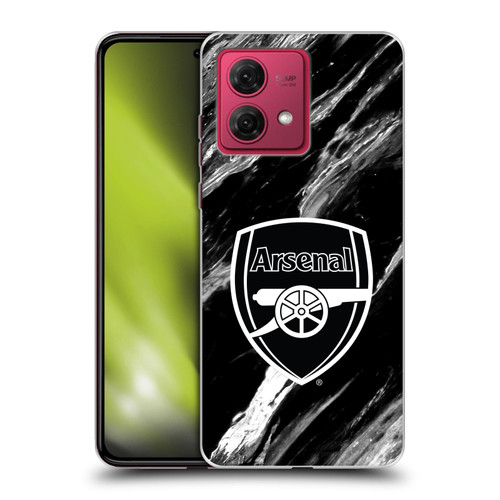 Arsenal FC Crest Patterns Marble Soft Gel Case for Motorola Moto G84 5G
