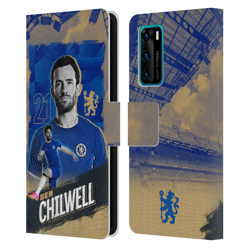 Chelsea Football Club 2023/24 First Team Ben Chilwell Leather Book Wallet Case Cover For Huawei P40 5G