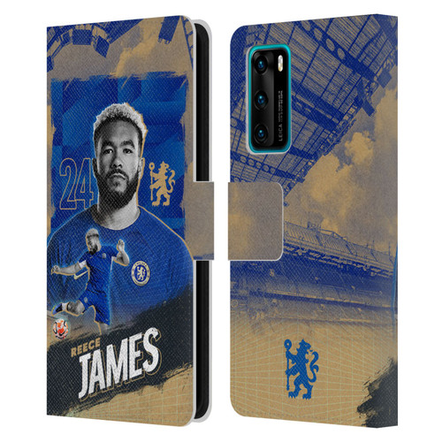 Chelsea Football Club 2023/24 First Team Reece James Leather Book Wallet Case Cover For Huawei P40 5G