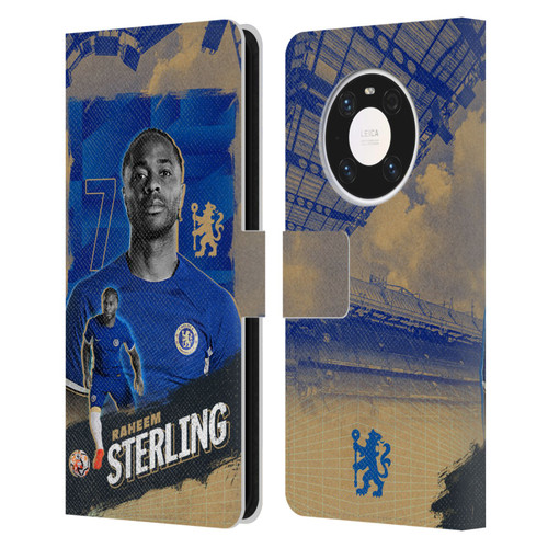 Chelsea Football Club 2023/24 First Team Raheem Sterling Leather Book Wallet Case Cover For Huawei Mate 40 Pro 5G