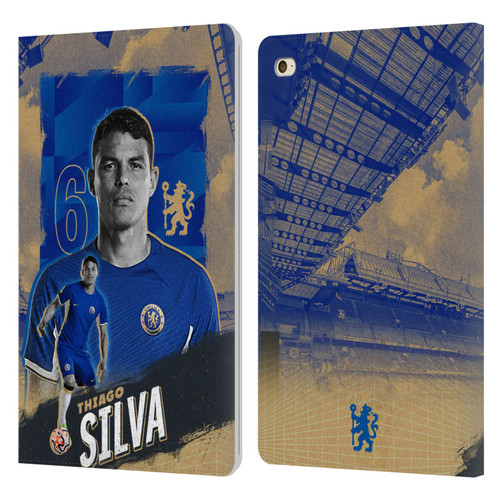 Chelsea Football Club 2023/24 First Team Thiago Silva Leather Book Wallet Case Cover For Apple iPad mini 4