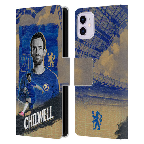 Chelsea Football Club 2023/24 First Team Ben Chilwell Leather Book Wallet Case Cover For Apple iPhone 11