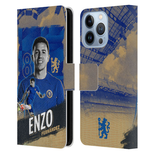 Chelsea Football Club 2023/24 First Team Enzo Fernández Leather Book Wallet Case Cover For Apple iPhone 13 Pro