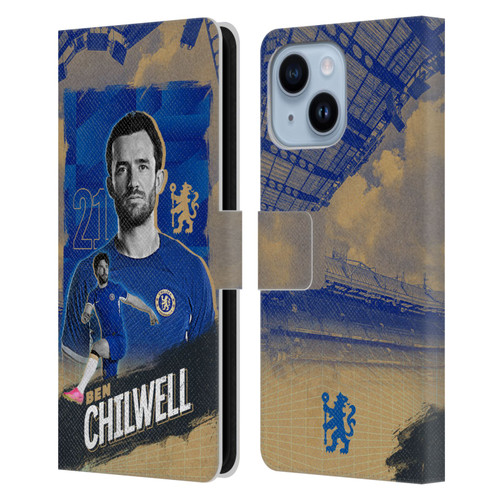 Chelsea Football Club 2023/24 First Team Ben Chilwell Leather Book Wallet Case Cover For Apple iPhone 14 Plus