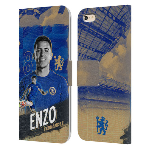 Chelsea Football Club 2023/24 First Team Enzo Fernández Leather Book Wallet Case Cover For Apple iPhone 6 Plus / iPhone 6s Plus