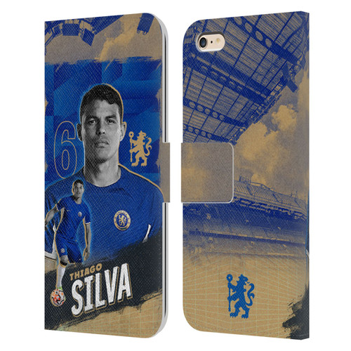 Chelsea Football Club 2023/24 First Team Thiago Silva Leather Book Wallet Case Cover For Apple iPhone 6 Plus / iPhone 6s Plus