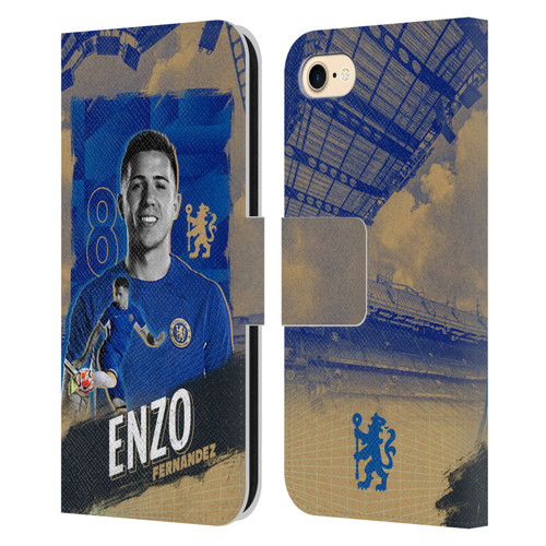 Chelsea Football Club 2023/24 First Team Enzo Fernández Leather Book Wallet Case Cover For Apple iPhone 7 / 8 / SE 2020 & 2022