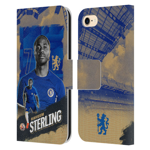 Chelsea Football Club 2023/24 First Team Raheem Sterling Leather Book Wallet Case Cover For Apple iPhone 7 / 8 / SE 2020 & 2022