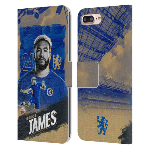 Chelsea Football Club 2023/24 First Team Reece James Leather Book Wallet Case Cover For Apple iPhone 7 Plus / iPhone 8 Plus
