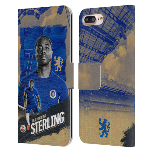 Chelsea Football Club 2023/24 First Team Raheem Sterling Leather Book Wallet Case Cover For Apple iPhone 7 Plus / iPhone 8 Plus