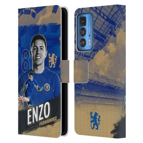 Chelsea Football Club 2023/24 First Team Enzo Fernández Leather Book Wallet Case Cover For Motorola Edge 20 Pro