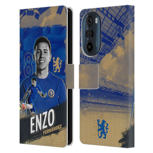 Chelsea Football Club 2023/24 First Team Enzo Fernández Leather Book Wallet Case Cover For Motorola Edge 30
