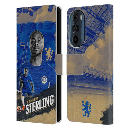 Chelsea Football Club 2023/24 First Team Raheem Sterling Leather Book Wallet Case Cover For Motorola Edge 30