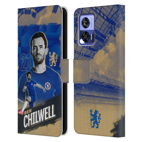 Chelsea Football Club 2023/24 First Team Ben Chilwell Leather Book Wallet Case Cover For Motorola Edge 30 Neo 5G