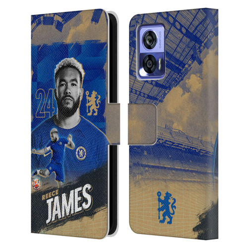 Chelsea Football Club 2023/24 First Team Reece James Leather Book Wallet Case Cover For Motorola Edge 30 Neo 5G