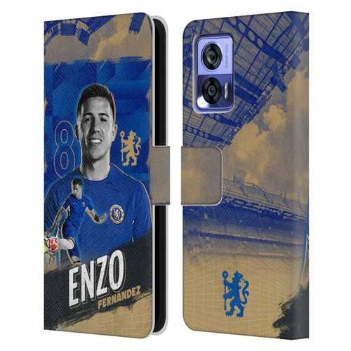 Chelsea Football Club 2023/24 First Team Enzo Fernández Leather Book Wallet Case Cover For Motorola Edge 30 Neo 5G