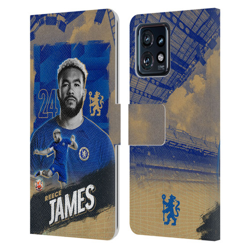 Chelsea Football Club 2023/24 First Team Reece James Leather Book Wallet Case Cover For Motorola Moto Edge 40 Pro