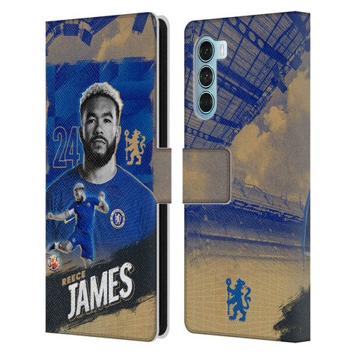 Chelsea Football Club 2023/24 First Team Reece James Leather Book Wallet Case Cover For Motorola Edge S30 / Moto G200 5G