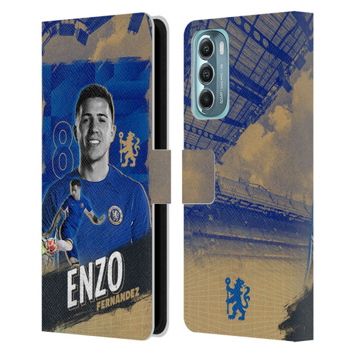 Chelsea Football Club 2023/24 First Team Enzo Fernández Leather Book Wallet Case Cover For Motorola Moto G Stylus 5G (2022)