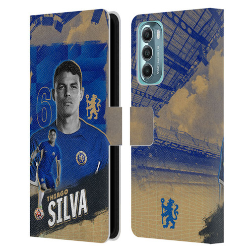 Chelsea Football Club 2023/24 First Team Thiago Silva Leather Book Wallet Case Cover For Motorola Moto G Stylus 5G (2022)