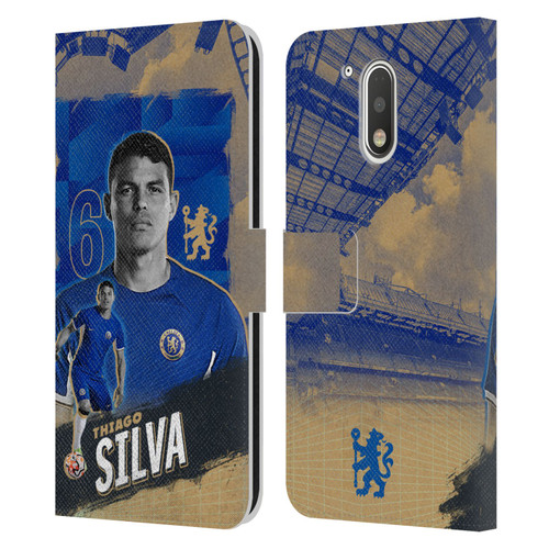 Chelsea Football Club 2023/24 First Team Thiago Silva Leather Book Wallet Case Cover For Motorola Moto G41