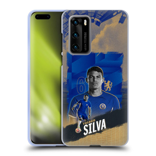 Chelsea Football Club 2023/24 First Team Thiago Silva Soft Gel Case for Huawei P40 5G