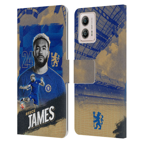 Chelsea Football Club 2023/24 First Team Reece James Leather Book Wallet Case Cover For Motorola Moto G53 5G