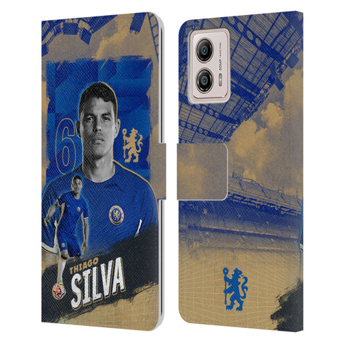 Chelsea Football Club 2023/24 First Team Thiago Silva Leather Book Wallet Case Cover For Motorola Moto G53 5G