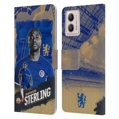 Chelsea Football Club 2023/24 First Team Raheem Sterling Leather Book Wallet Case Cover For Motorola Moto G53 5G