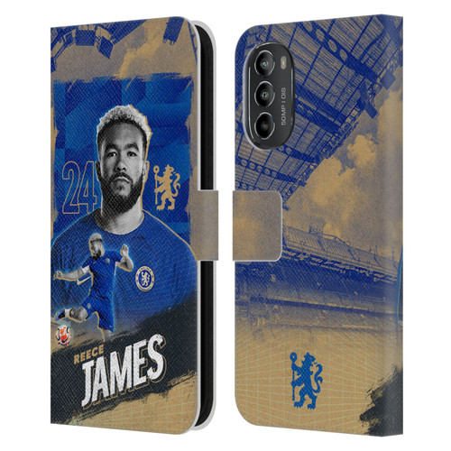 Chelsea Football Club 2023/24 First Team Reece James Leather Book Wallet Case Cover For Motorola Moto G82 5G
