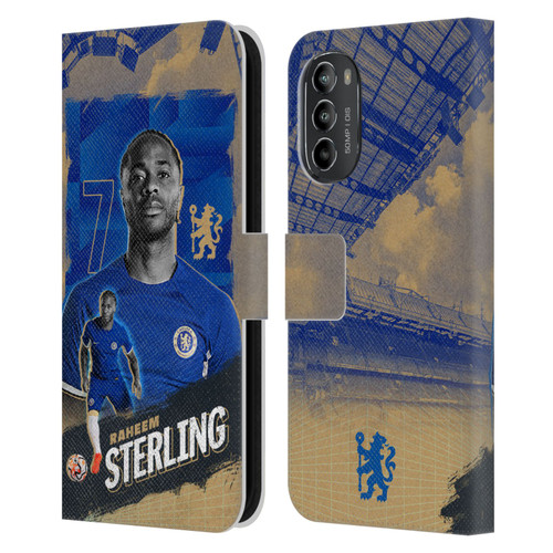 Chelsea Football Club 2023/24 First Team Raheem Sterling Leather Book Wallet Case Cover For Motorola Moto G82 5G