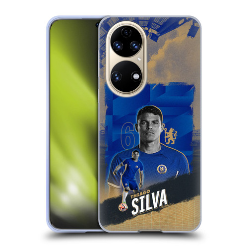 Chelsea Football Club 2023/24 First Team Thiago Silva Soft Gel Case for Huawei P50