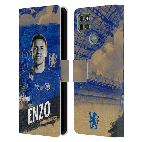 Chelsea Football Club 2023/24 First Team Enzo Fernández Leather Book Wallet Case Cover For Motorola Moto G9 Power