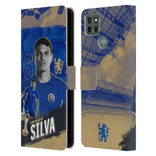 Chelsea Football Club 2023/24 First Team Thiago Silva Leather Book Wallet Case Cover For Motorola Moto G9 Power