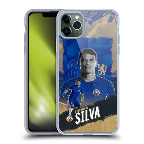 Chelsea Football Club 2023/24 First Team Thiago Silva Soft Gel Case for Apple iPhone 11 Pro Max