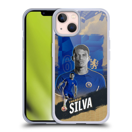 Chelsea Football Club 2023/24 First Team Thiago Silva Soft Gel Case for Apple iPhone 13