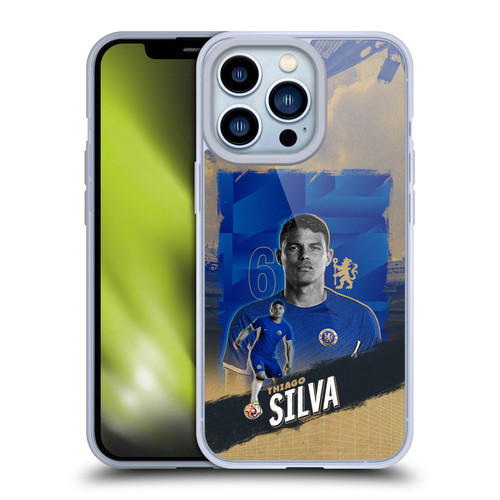 Chelsea Football Club 2023/24 First Team Thiago Silva Soft Gel Case for Apple iPhone 13 Pro