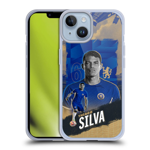 Chelsea Football Club 2023/24 First Team Thiago Silva Soft Gel Case for Apple iPhone 14
