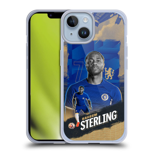 Chelsea Football Club 2023/24 First Team Raheem Sterling Soft Gel Case for Apple iPhone 14