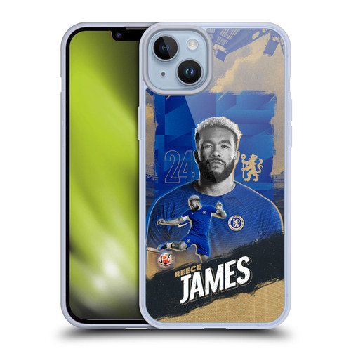 Chelsea Football Club 2023/24 First Team Reece James Soft Gel Case for Apple iPhone 14 Plus