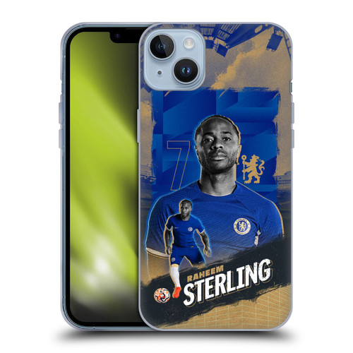 Chelsea Football Club 2023/24 First Team Raheem Sterling Soft Gel Case for Apple iPhone 14 Plus