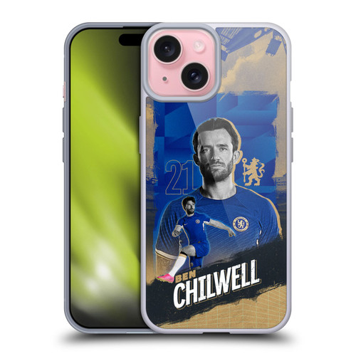 Chelsea Football Club 2023/24 First Team Ben Chilwell Soft Gel Case for Apple iPhone 15