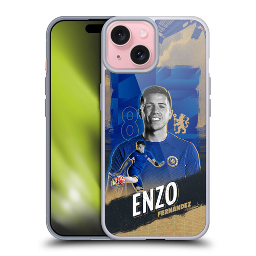 Chelsea Football Club 2023/24 First Team Enzo Fernández Soft Gel Case for Apple iPhone 15